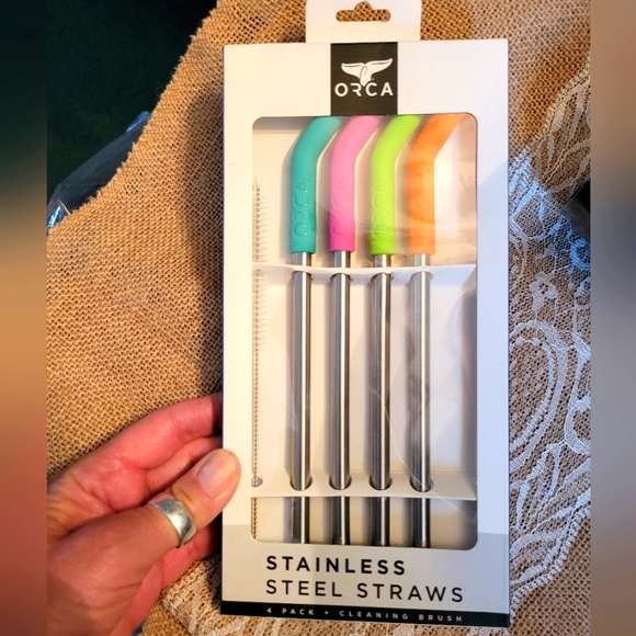 orca Other - 🛒🛍️💥New in box Orca reusable stainless steel and silicone 4 pack of st